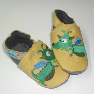 Puschen Gr. 24 gelb/denim Drache