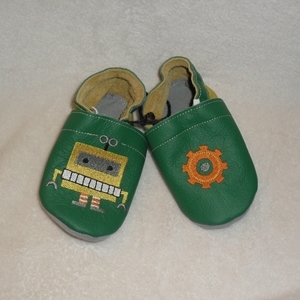 Puschen Gr. 23 waldmeister/gelb Roboter