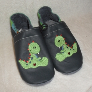 Puschen Gr. 29 marine/apfelgrün Milchzahndino