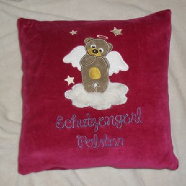 Kuschelpolster Schutzengerl dunkelpink