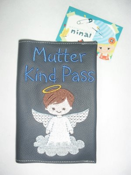 Mutter Kind Pass-Hülle Engel marine