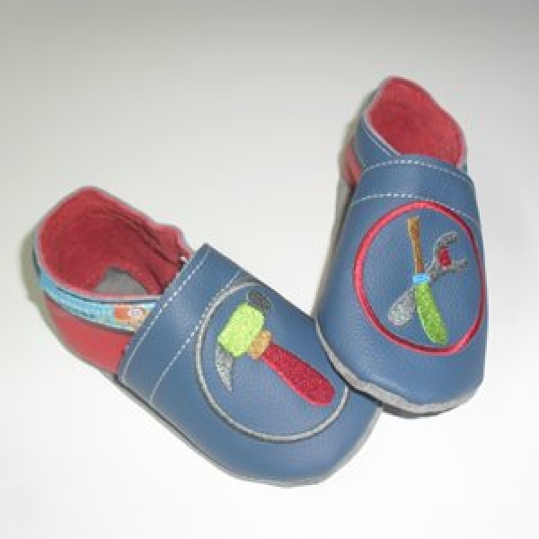 Puschen Gr. 21 azur/rot Werkzeug