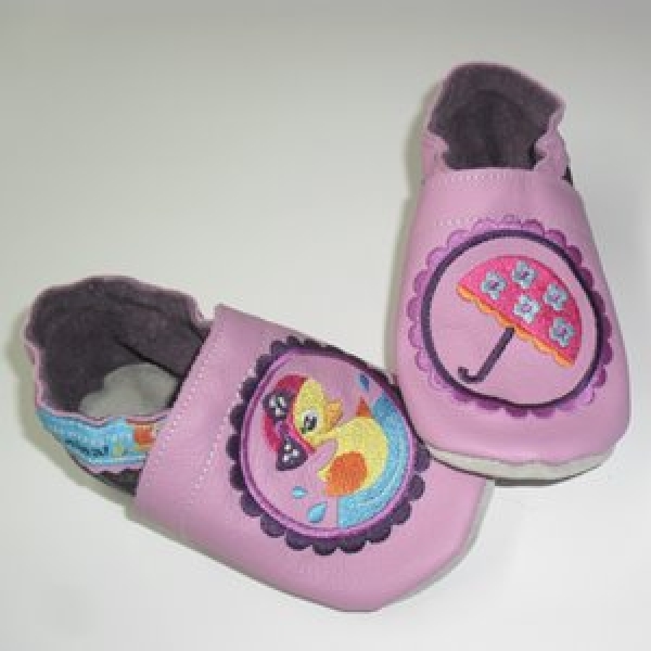 Puschen Gr. 23 flieder/dunkellila Lola