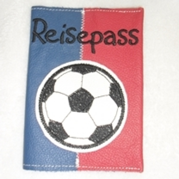 Reisepass-Hülle Fußball blau rot