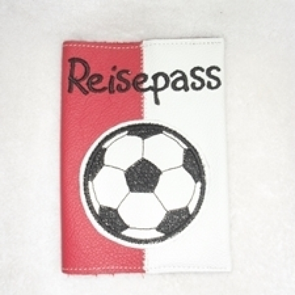 Reisepass-Hülle Fußball rot weiß