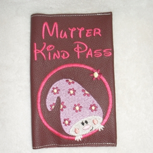 Mutter Kind Pass-Hülle Wichtel dunkelrot
