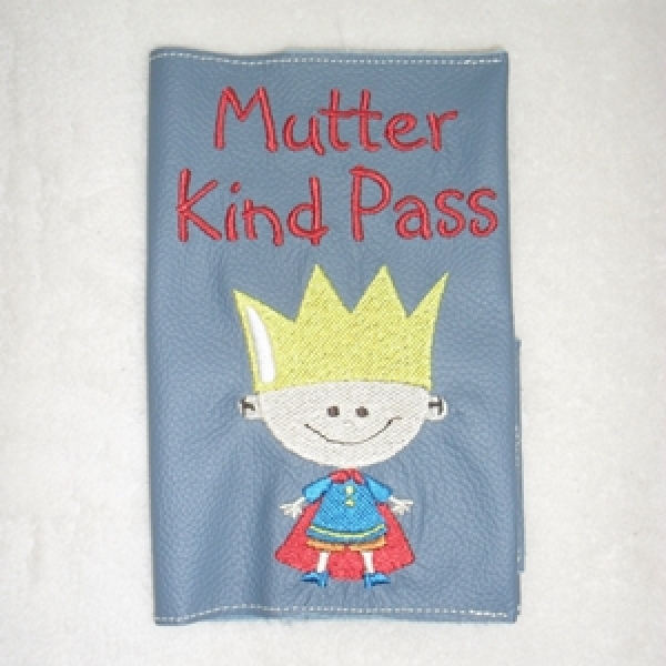 Mutter Kind Pass-Hülle Prinz taubenblau