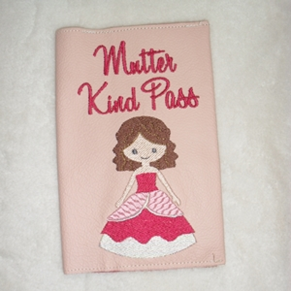 Mutter Kind Pass-Hülle Prinzessin rosa