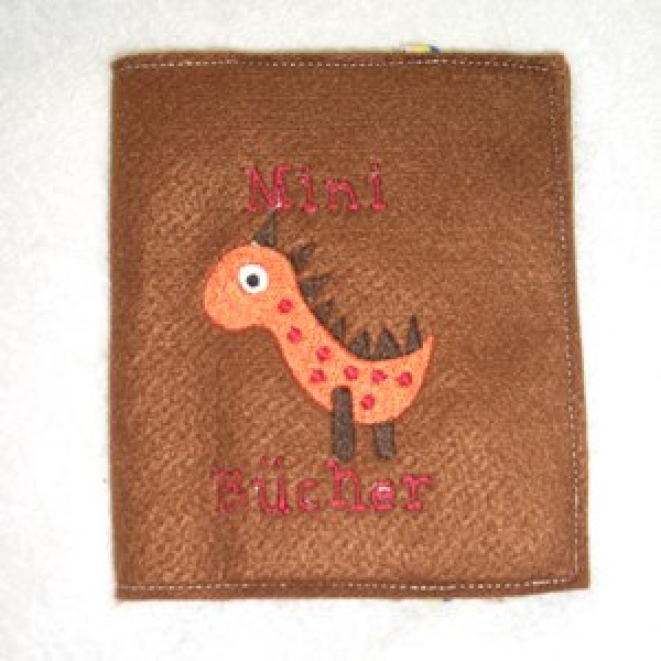 Mini Buch-Hülle Dino braun