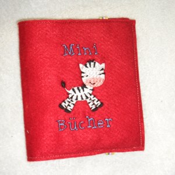 Mini Buch-Hülle Zebra rot