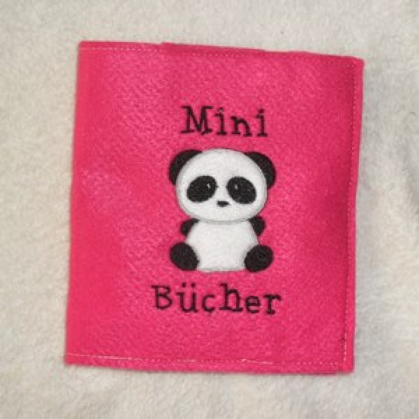 Mini Buch-Hülle Panda pink