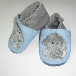 Puschen Gr. 19 hellblau/grau Elefant